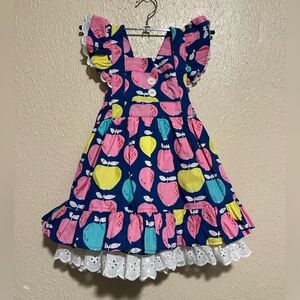 Eleanor Ross Dress Size 2 Apple Print Eyelet Hem